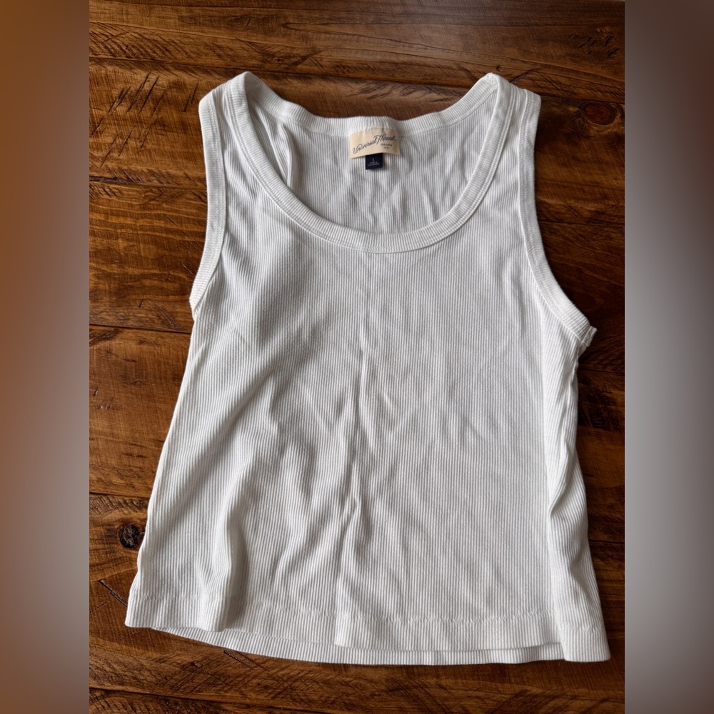 Universal Thread White Size L Waist Length Tank EUC